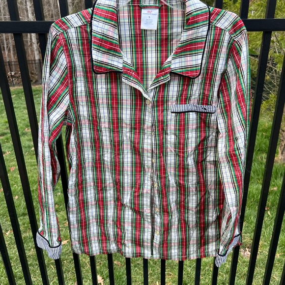 Vineyard Vines Plaid Tartan Pajama Top size Small - Picture 3 of 10